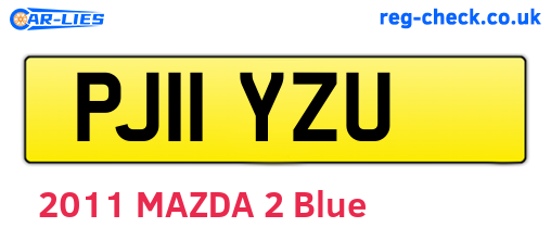 PJ11YZU are the vehicle registration plates.