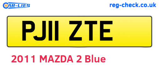 PJ11ZTE are the vehicle registration plates.