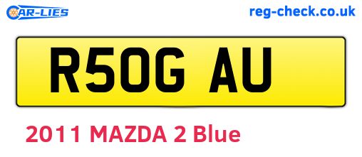 R50GAU are the vehicle registration plates.