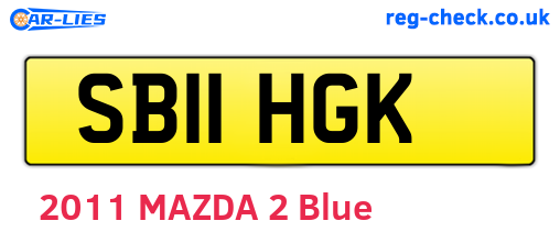 SB11HGK are the vehicle registration plates.