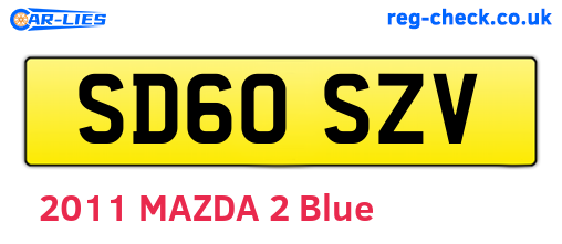 SD60SZV are the vehicle registration plates.