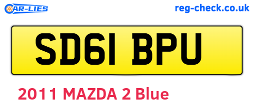 SD61BPU are the vehicle registration plates.