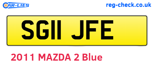 SG11JFE are the vehicle registration plates.