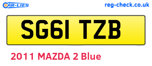 SG61TZB are the vehicle registration plates.