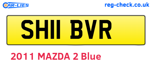 SH11BVR are the vehicle registration plates.