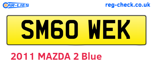 SM60WEK are the vehicle registration plates.