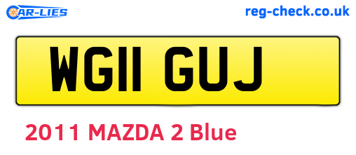 WG11GUJ are the vehicle registration plates.