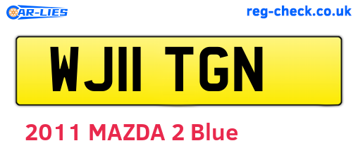 WJ11TGN are the vehicle registration plates.