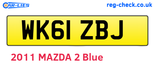 WK61ZBJ are the vehicle registration plates.