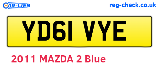 YD61VYE are the vehicle registration plates.