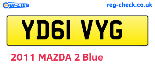 YD61VYG are the vehicle registration plates.