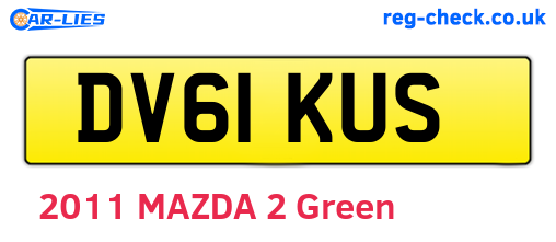 DV61KUS are the vehicle registration plates.