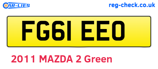 FG61EEO are the vehicle registration plates.