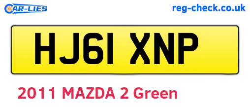 HJ61XNP are the vehicle registration plates.