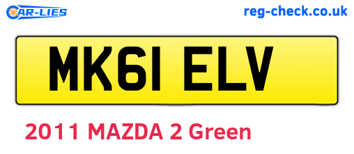 MK61ELV are the vehicle registration plates.