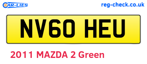 NV60HEU are the vehicle registration plates.