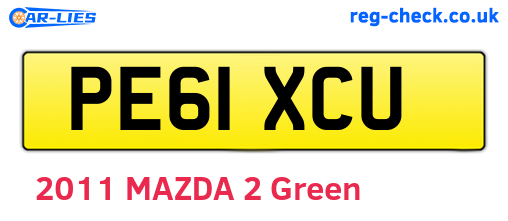 PE61XCU are the vehicle registration plates.