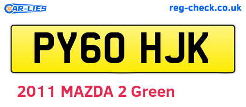 PY60HJK are the vehicle registration plates.