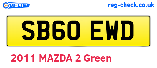 SB60EWD are the vehicle registration plates.