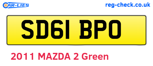 SD61BPO are the vehicle registration plates.