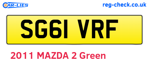 SG61VRF are the vehicle registration plates.