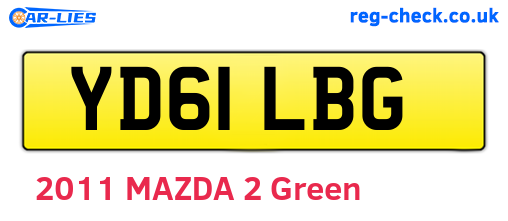 YD61LBG are the vehicle registration plates.