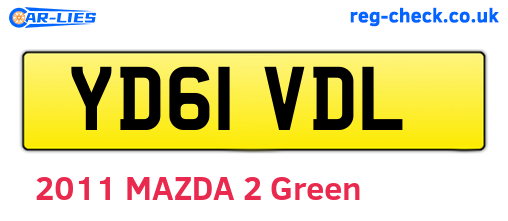 YD61VDL are the vehicle registration plates.