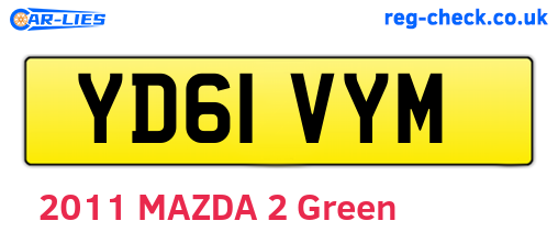 YD61VYM are the vehicle registration plates.