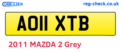 AO11XTB are the vehicle registration plates.