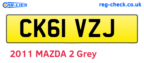 CK61VZJ are the vehicle registration plates.