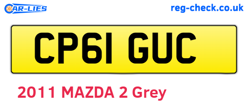 CP61GUC are the vehicle registration plates.