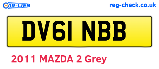 DV61NBB are the vehicle registration plates.