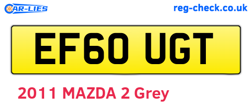 EF60UGT are the vehicle registration plates.