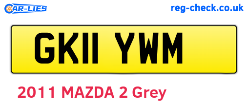 GK11YWM are the vehicle registration plates.