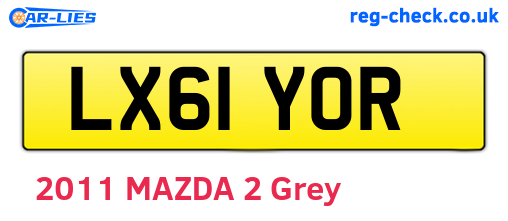 LX61YOR are the vehicle registration plates.