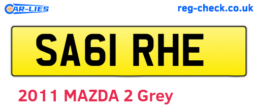 SA61RHE are the vehicle registration plates.