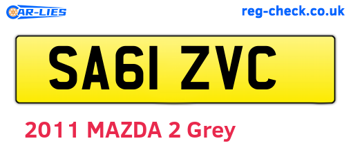 SA61ZVC are the vehicle registration plates.