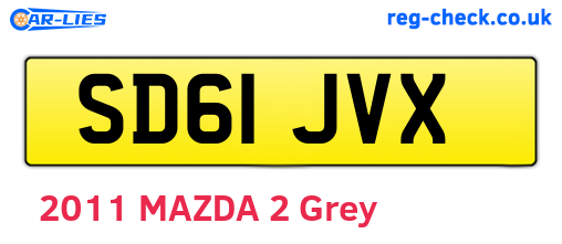 SD61JVX are the vehicle registration plates.