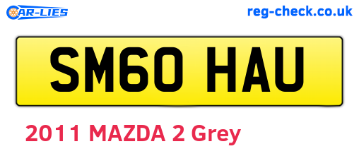SM60HAU are the vehicle registration plates.