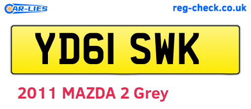 YD61SWK are the vehicle registration plates.