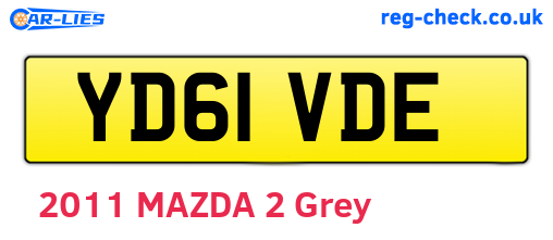 YD61VDE are the vehicle registration plates.
