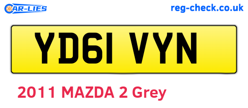 YD61VYN are the vehicle registration plates.