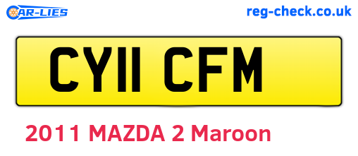 CY11CFM are the vehicle registration plates.