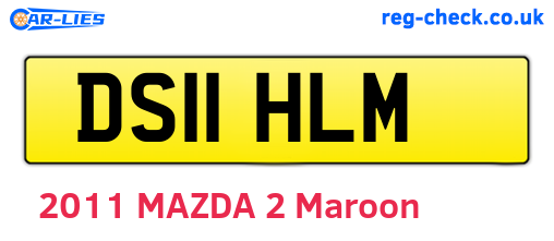 DS11HLM are the vehicle registration plates.