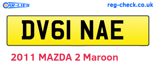 DV61NAE are the vehicle registration plates.