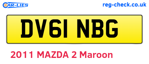 DV61NBG are the vehicle registration plates.