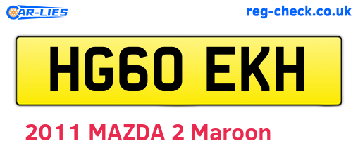 HG60EKH are the vehicle registration plates.