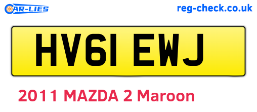 HV61EWJ are the vehicle registration plates.
