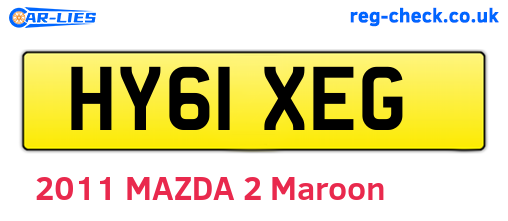 HY61XEG are the vehicle registration plates.
