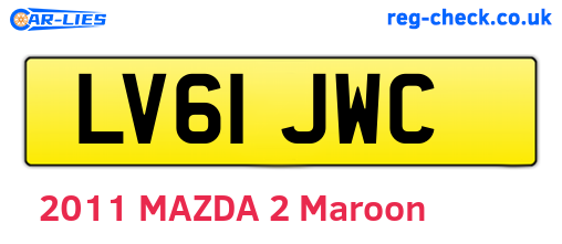 LV61JWC are the vehicle registration plates.